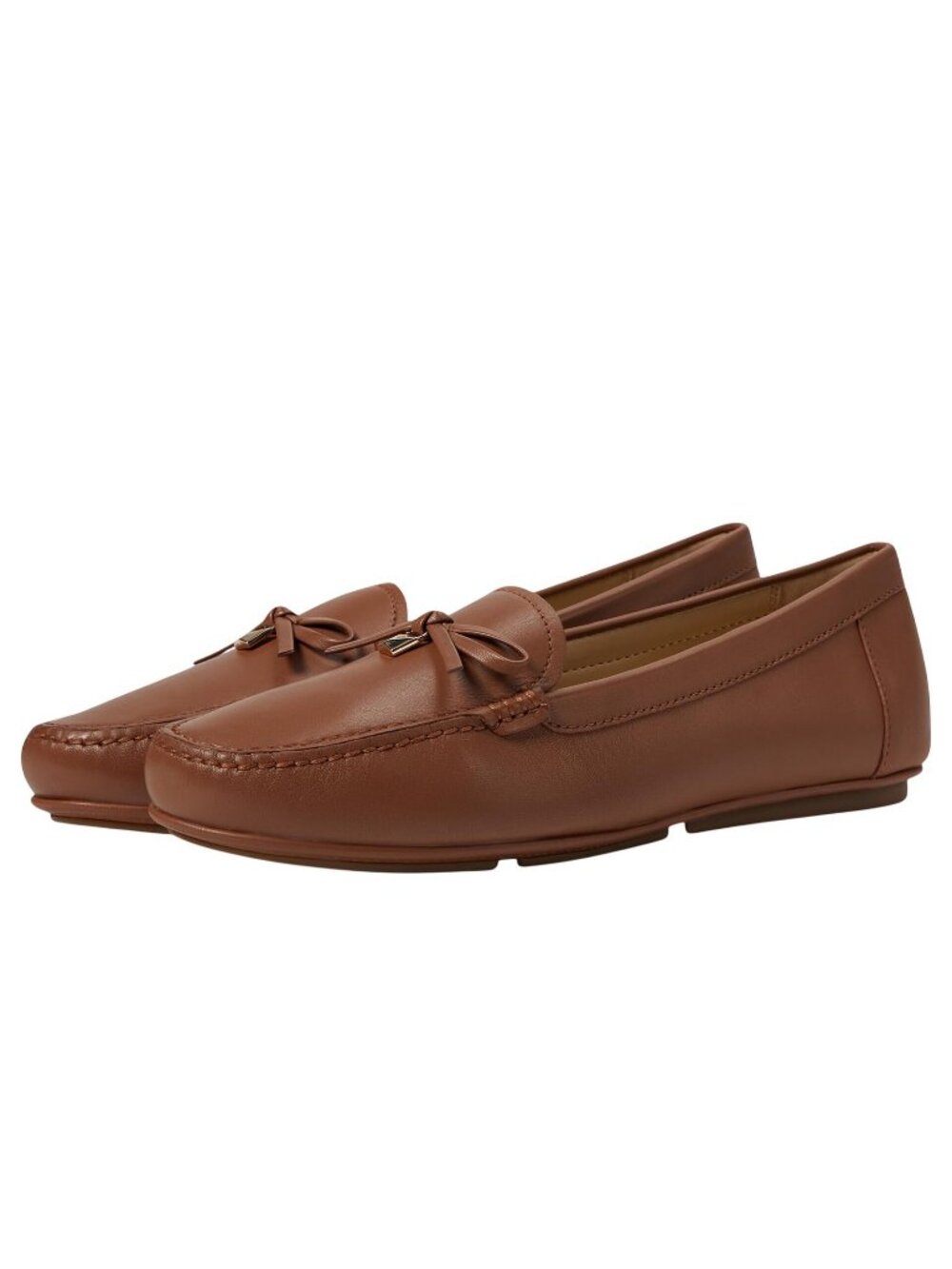 NWT Michael Michael Kors Juliette Leather Moccasins Loafers Luggage Brown 6.5M